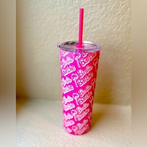 BARBIE 🌸 Pink Tumbler with Straw
